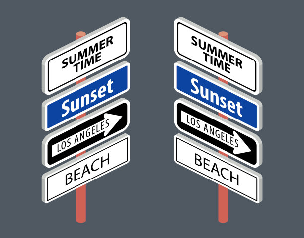 箭头方向的柱子的等距集合图片下载