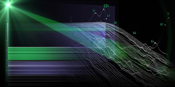 抽象背景与白色网格数据和点。可视化展示分析线框图。商业、科技的旗帜。大数据。图片下载