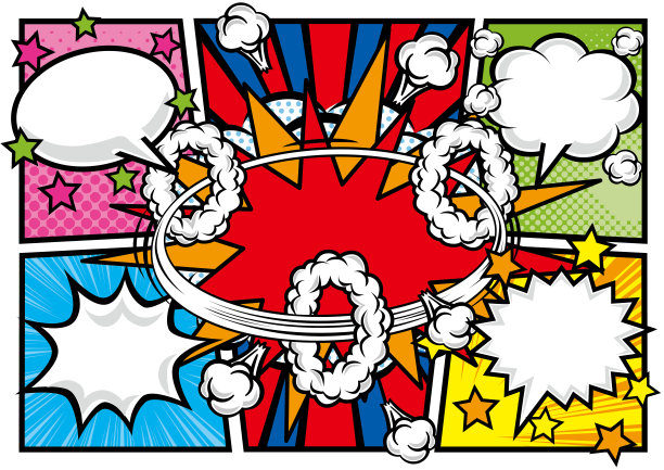 美国漫画风格的背景材料图片下载