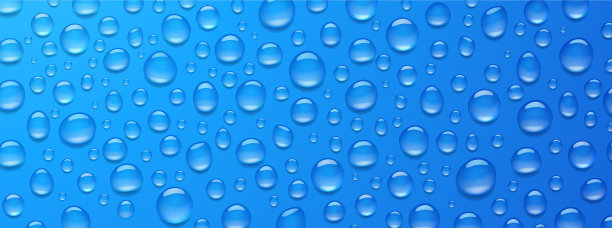 凝结水滴在蓝色背景3d图片下载