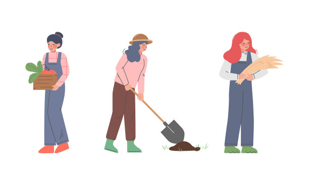 在花园里工作的妇女农民用图片下载