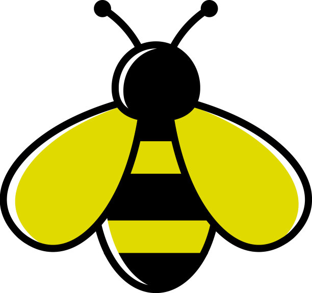 蜜蜂图标设计模板隔离图片下载