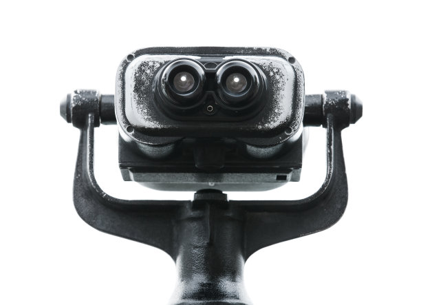 双筒望远镜孤立在白色，近距离照片图片下载