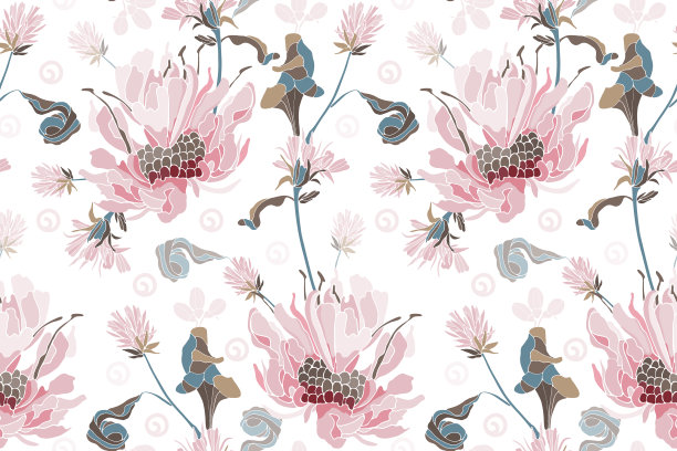 花卉无缝图案设计与图片下载