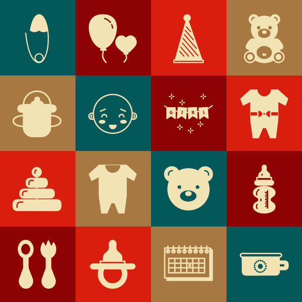 设宝宝便盆瓶衣服派对帽子开心图片下载