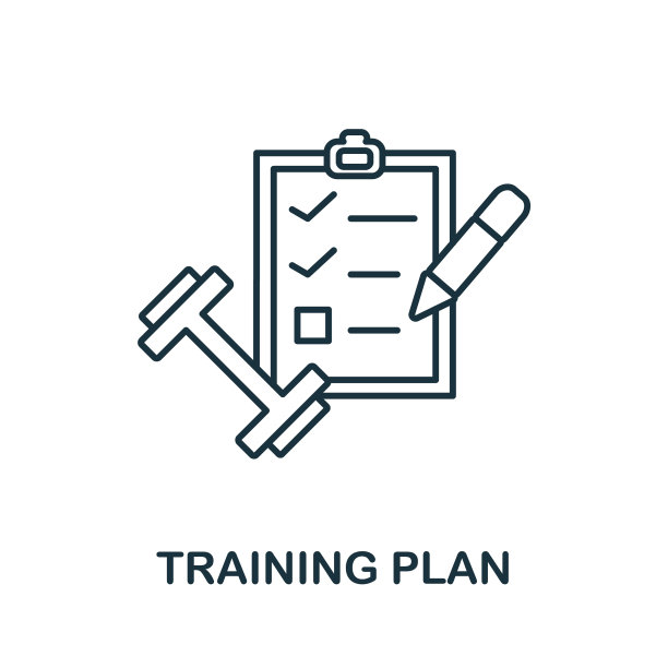 训练计划图标线元素从健身房图片下载