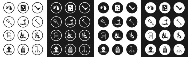 设置假肢腿跑步机拐杖或图片下载