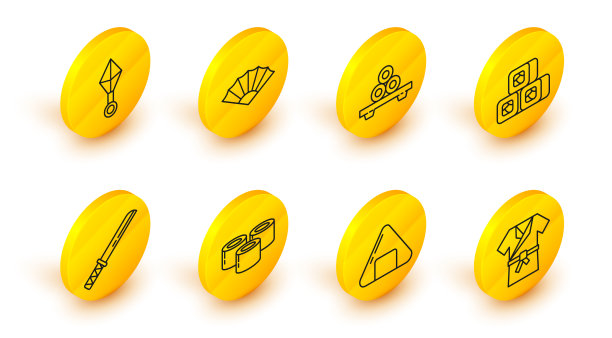 设定线日本服装和服寿司图片下载