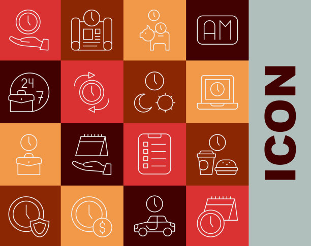 设置直线日历和时钟快餐时间图片下载