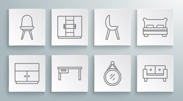 设线衣柜办公室书桌镜子沙发图片下载