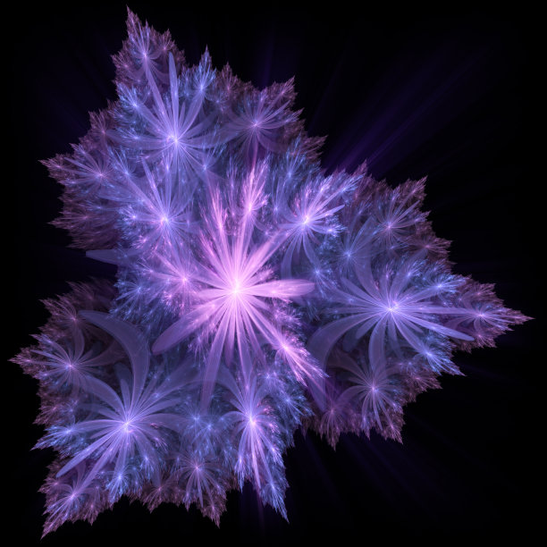 抽象分形艺术背景。万花筒，像水晶和花朵图片下载