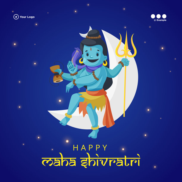 横幅设计为快乐的maha shivratri图片下载