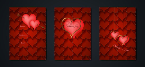 快乐的情人节设置贺卡图片下载