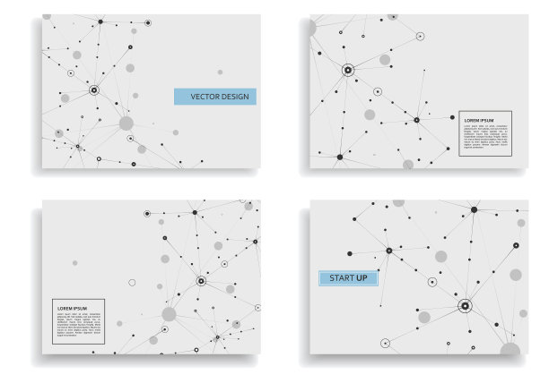 用点和线连接的抽象构图图片下载