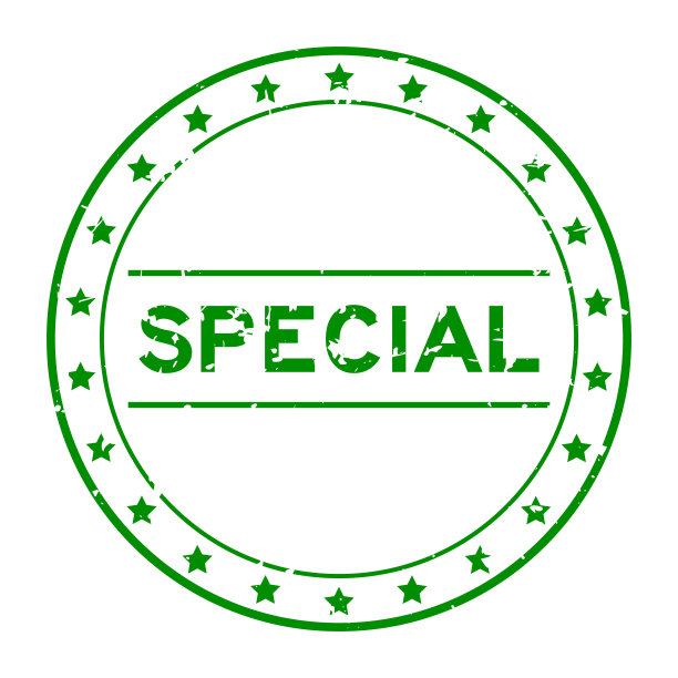 Grunge绿色特殊字圆形橡胶印章在白色背景图片下载