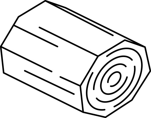 木制原木图标树树干切割成线性风格图片下载