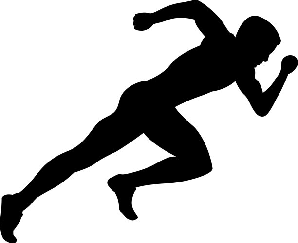 跑步冲刺男子剪影图片下载