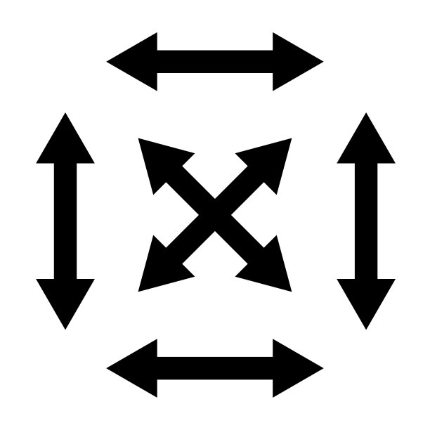 不同方向的直箭头。设计元素。矢量插图。股票的形象。图片下载