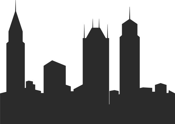 大城市的标志高摩天大楼黑色图片下载