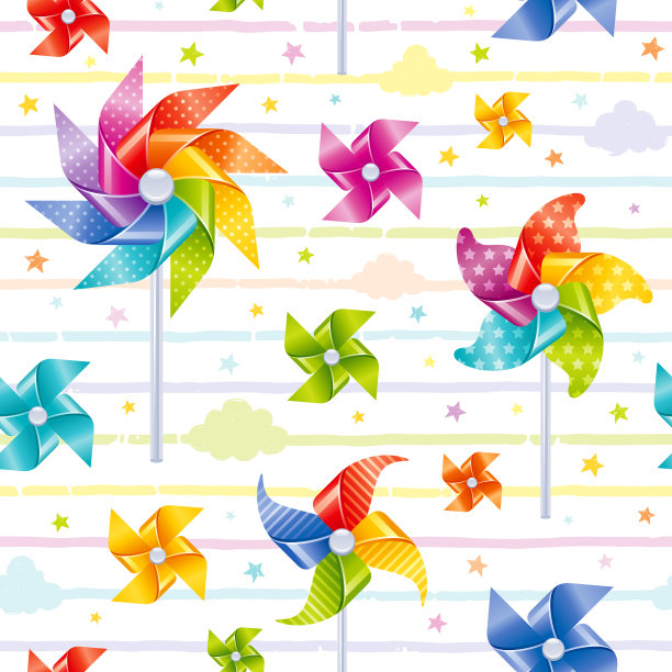 风车玩具无缝图案风销轮图片下载