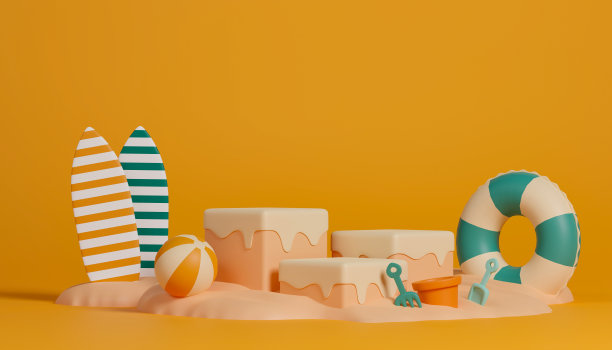 三维渲染三个空圆柱体平台。图片下载