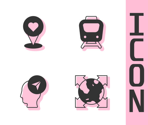 设置世界地球仪与指南针位置的心图片下载