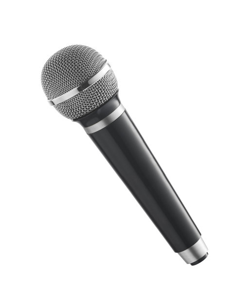 黑色麦克风孤立在白色背景图片下载