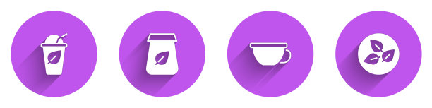 用茶叶包装和图标设置茶杯图片下载