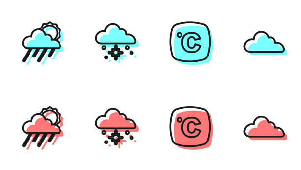 设置摄氏云雨和太阳雪图片下载