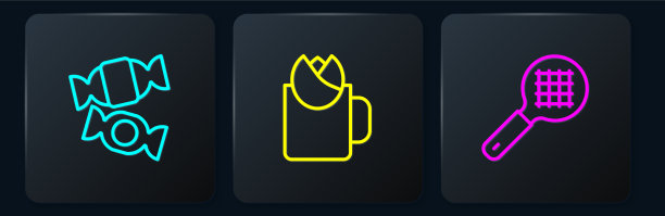 设置线糖茶滤网带把手和杯子图片下载