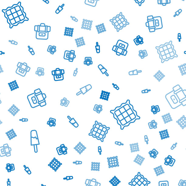 设置线冰淇淋方格餐巾和徒步旅行图片下载