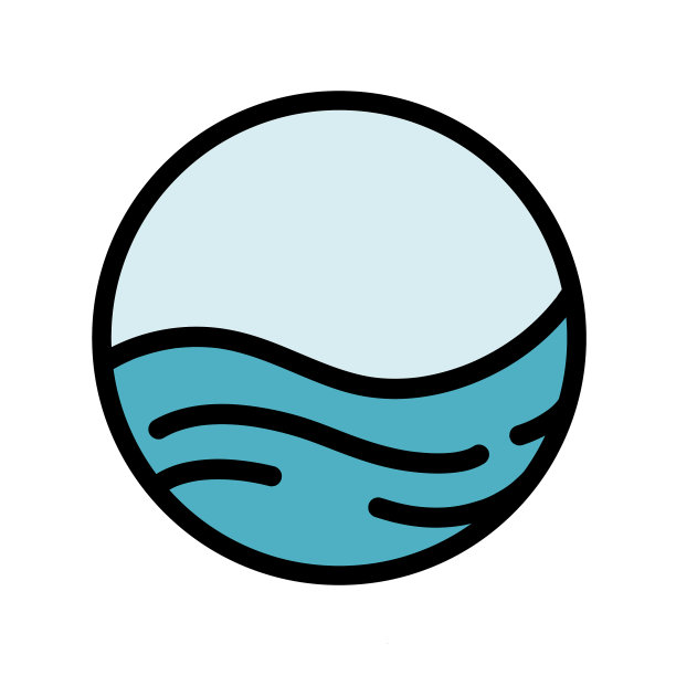 海浪在圆框舷窗图标的颜色图片下载