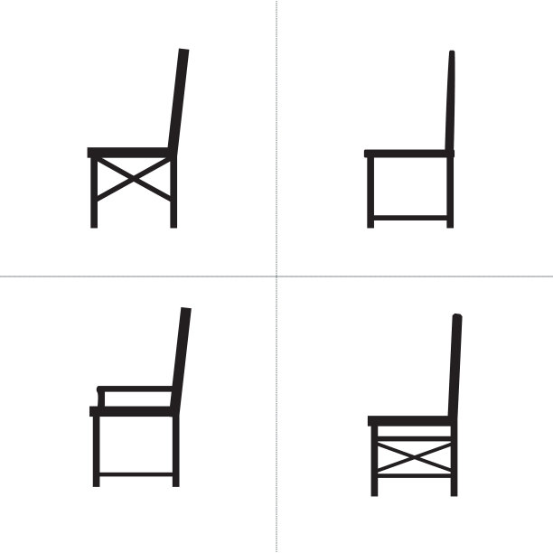 室内设计的黑白椅子图标图片下载