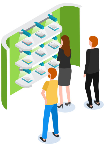 人们在展会上看着智能手机图片下载