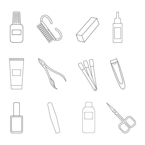 线性美甲图标集图片下载