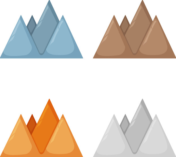 概念卡通山图标山孤立图片下载