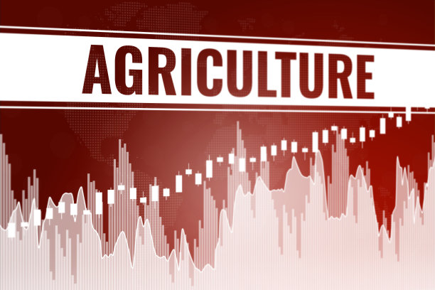 股市板块农业红色金融背景。3 d渲染。软的焦点。金融市场的概念图片下载