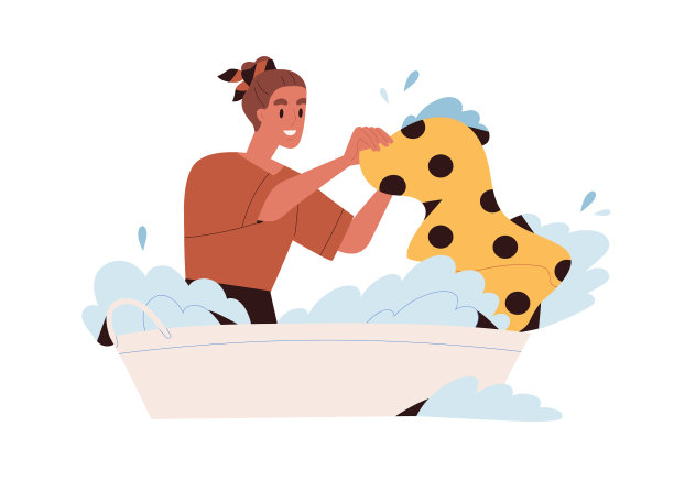 洗衣的女人用手洗衣服图片下载