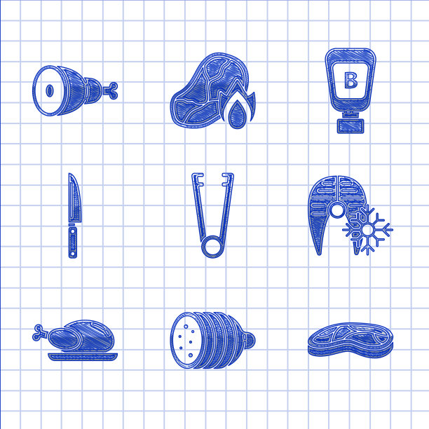 肉夹火腿肠香肠牛排肉新鲜图片下载