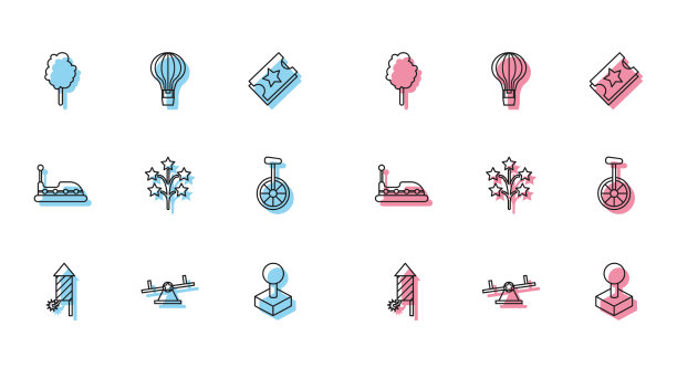 定线烟火火箭跷跷板棉花糖图片下载