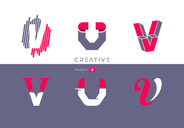 V标志字母设计图片下载
