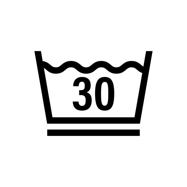 清洗30度图标。水温30度。清洗温度30。衣服的象征。图片下载