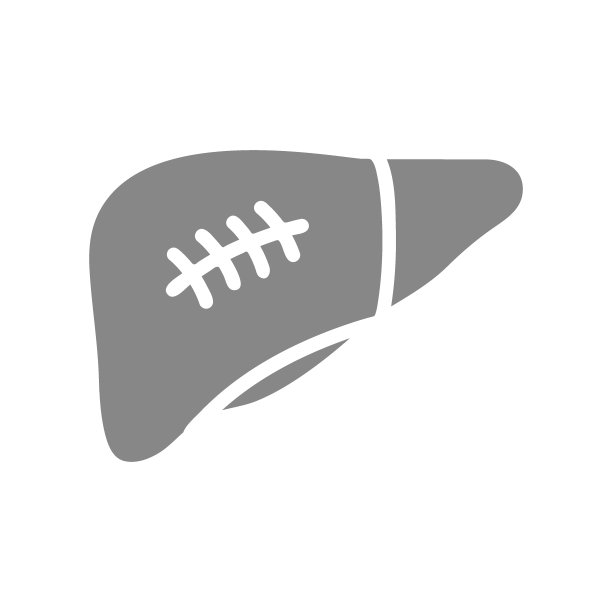 肝脏上的伤疤灰色图标。肝硬化的象征图片下载