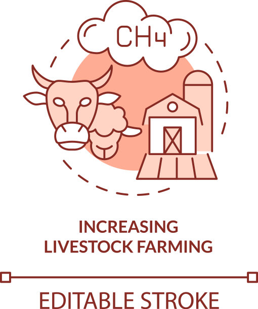 增加畜牧红色概念图标图片下载