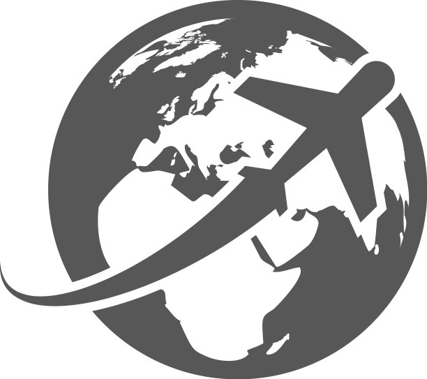 飞机在地球上标志全球旅行飞行图片下载
