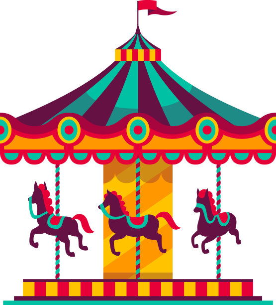 旋转木马图标游乐场儿童骑马嘉年华图片下载