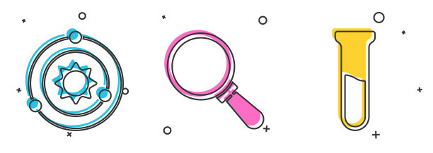 设置太阳系放大镜和试管图片下载