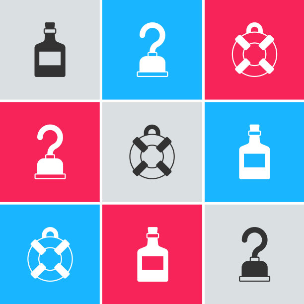 设酒喝朗姆酒海盗钩和救生圈图片下载