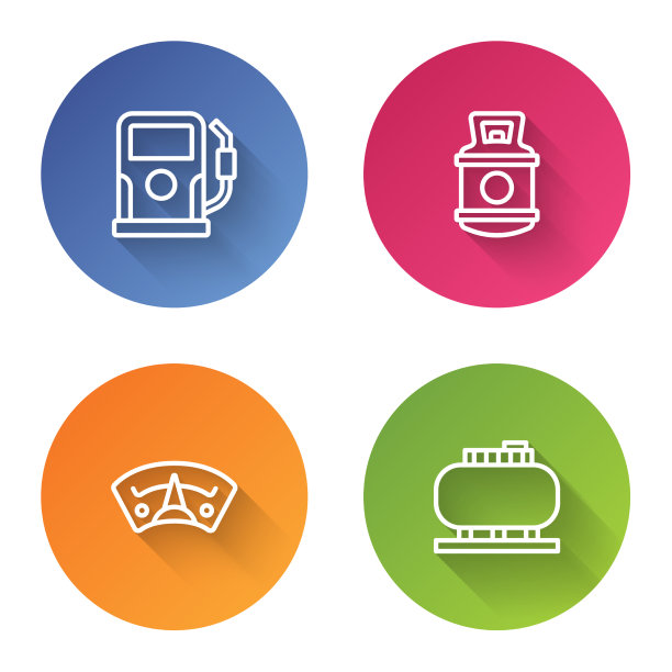 设置行汽油或加油站丙烷罐图片下载