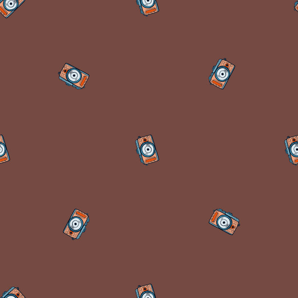 照片相机无缝图案可爱复古图片下载